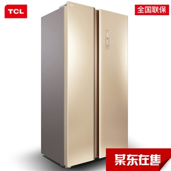 TCL 509升 风冷无霜负离子对开门电冰箱 隐形电脑控温 纤薄机身 BCD-509WEFA1 流光金