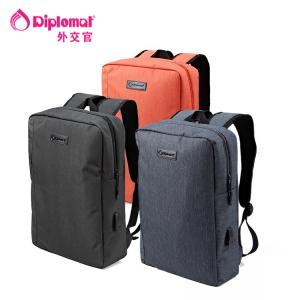 外交官Diplomat时尚商务双肩背包 带usb接口
