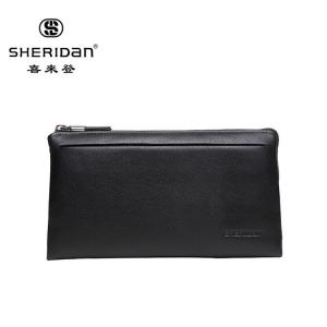 喜来登SHERIDAN 男士手拿包头层牛皮黑色商务休闲手拿包 NL160932S