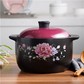 J-唯都陶瓷 稻香陶瓷耐热煲 浮雕烤花 耐高温 W-D145 4.5L