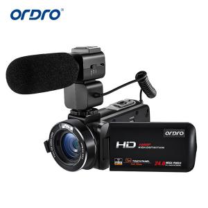 Ordro/欧达 T10 数码摄像机支持wifi 高清广角专业家用商务DV 【配送麦克风和小广角度镜头】不含SD卡
