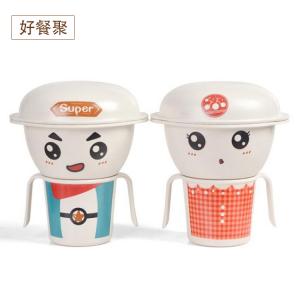 好餐聚 竹纤维儿童餐具套装 碗盘杯卡通套装 36套/箱 两色可选